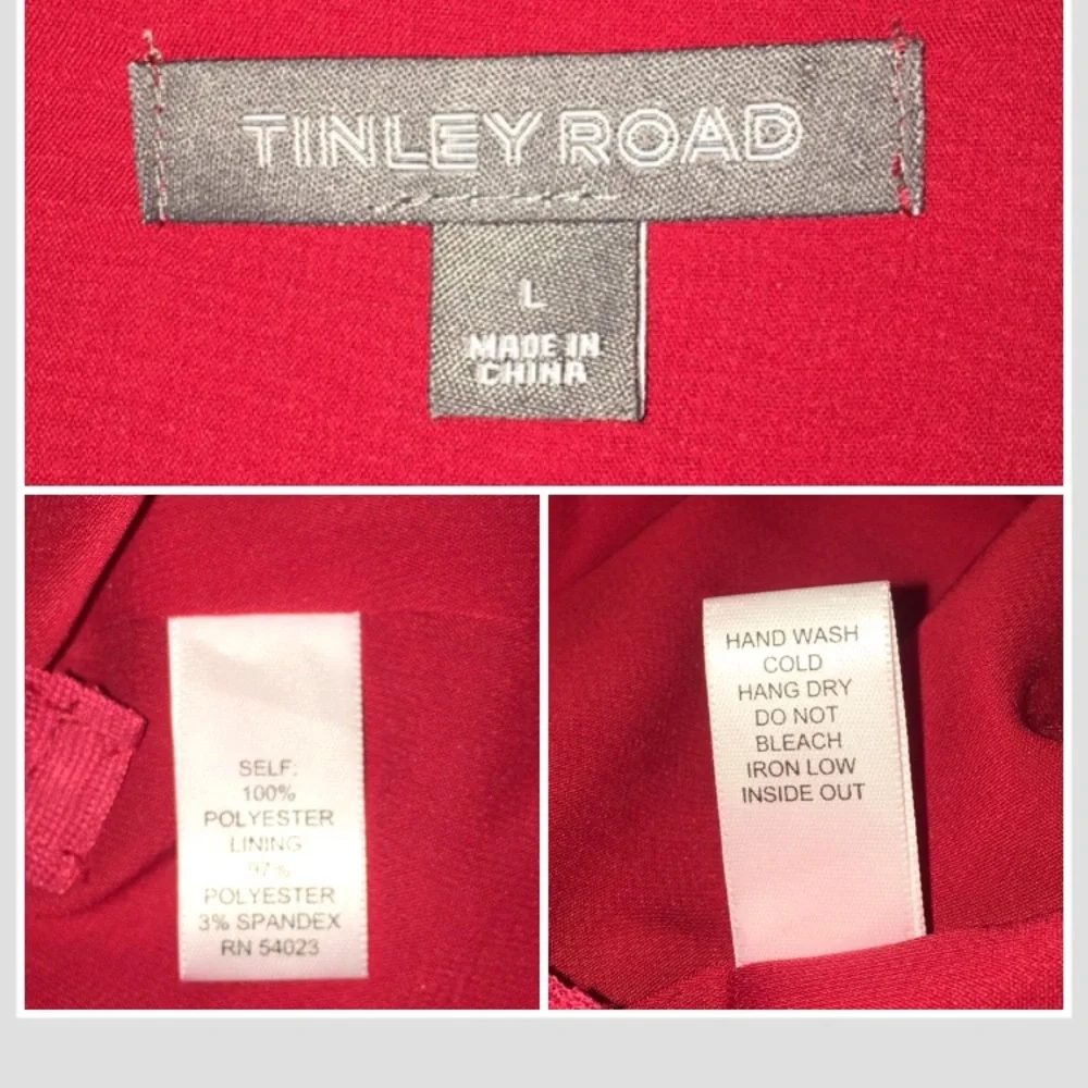 Tinley Road Red lined skirt side slit size Large